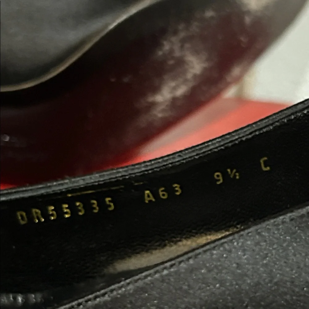 Salvatore Ferragamo Black Bow Satin Heels Sleek Design 9.5 C